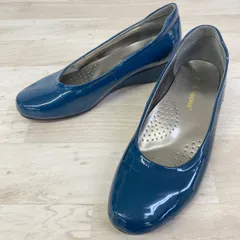 Hush Puppies ハッシュパピー パンプス 23.5cm ブルー エナメル ウェッジソール L-5207 レディース シューズ 靴[OD02579]のサムネイル