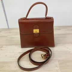 LANCEL ランセル ハンドバッグ/ショルダーバッグ 2WAY リザード調 ブラウン ゴールド金具 ストラップ付[OR02194]のサムネイル