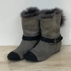 MICHEL KLEIN/ミッシェルクラン レディース 22.5cm ファーブーツ/ショートブーツ グレー  ベルトデザイン[OI03198]のサムネイル