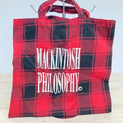 美品 MACKINTOSH PHILOSOPHY/マッキントッシュフィロソフィー トートバッグ チェック柄 レッド/ブラック 赤/黒[OA04356]のサムネイル