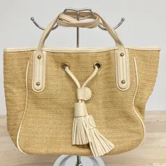 美品 LAURA ASHLEY/ローラアシュレイ カゴバッグ/トートバッグ ベージュ タッセル付き レディース[OA04379]のサムネイル