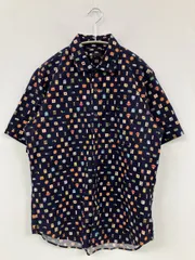 VINTAGE.E.L シャツ/ブラウス L ネイビー コットン その他総柄 半袖 レギュラーカラー ミドル丈 メンズのサムネイル