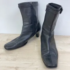 23区 ニジュウサンク ショートブーツ BT815 24.0cm ブラック/黒 天然皮革/レザー レディース サイドジップ ヒール[OM03150]のサムネイル