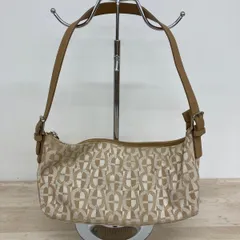 AIGNER/アイグナー ロゴ総柄 セミショルダーバッグ/ハンドバッグ ベージュ系 キャンバス×レザー レディース[OX02955]のサムネイル