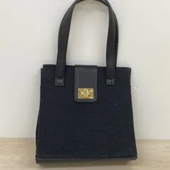 DKNY ダナキャランニューヨーク ハンドバッグ/トートバッグ ウール系×レザー チャコールグレー系 ゴールド金具 USA製[OA04302]のサムネイル