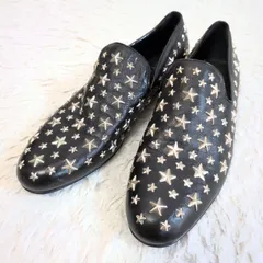 希少✨JIMMY CHOO ジミーチュウ スタースタッズ　レザースリッポン ローファー メンズ ブラック 黒 革靴のサムネイル