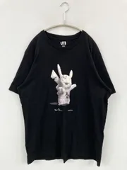 UNIQLO UT ユニクロユーティー Tシャツ/カットソー XL ブラック 前面プリント ブランドロゴ ミドル丈 半袖 クルーネック(丸首) メンズ レディースのサムネイル