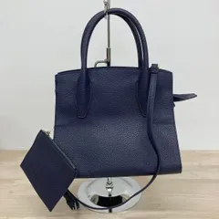 美品 INDIVI/インディヴィ 2way ハンドバッグ/ショルダーバッグ ネイビー 紺 ミニポーチ付 レディース[OX02989]のサムネイル