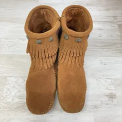 MINNETONKA/ミネトンカ フリンジショートブーツ 692 茶 6.5(23.5cm相当) レディース/モカシンブーツ[OC02955]のサムネイル