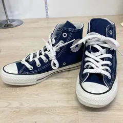 美品 CONVERSE ALL STAR ハイカットスニーカー ネイビー 23cm US4 1CK560 コンバース オールスター キャンバス 紺[OC02967]