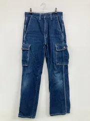 BIG JOHN ビッグジョン カーゴパンツ 30 ブルー フルレングス デニム コットン 無地 スタンダード ストレート レギュラー メンズのサムネイル