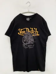 Von Dutch ヴォンダッチ Tシャツ/カットソー S ブラック 無地 前面プリント バックプリント ミドル丈 半袖 クルーネック(丸首) メンズのサムネイル