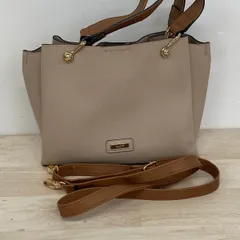ALDO/アルド 2WAY ハンドバッグ/ショルダーバッグ ベージュ×ブラウン ゴールド金具 レディース ストラップ付き[OA04046]のサムネイル