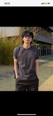 ミセキSEOULマン ヘンリーネック 半袖 チャコール 3のサムネイル