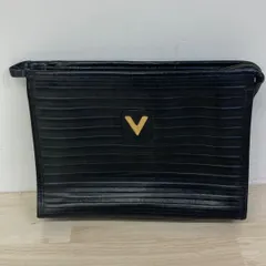 MARIO VALENTINO/マリオバレンチノ クラッチバッグ/セカンドバッグ ブラック Vロゴ ゴールド金具 イタリア製[OM03040]のサムネイル