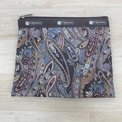美品 LESPORTSAC レスポートサック ペイズリー柄 ポーチ/小物入れ マルチカラー ブルー系/ブラウン系 レディース[OQ03196]