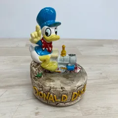 ドナルドダック 陶器製 オルゴール 置物/フィギュア 蒸気機関車 汽車 WALT DISNEY PRODUCTIONS ディズニー[OZ02319]のサムネイル