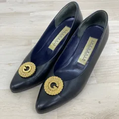 GIVENCHY/ジバンシィ パンプス 35(22cm相当) ネイビー ゴールド金具 P6805 レディース シューズ/靴[OF03071]のサムネイル