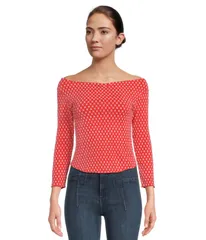 フリーピープル レディース トップス シャツ Free People Gia Eyelet Top Red Combo レッドのサムネイル