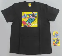 【中古】Tシャツ BORDERジャケットイラスト Tee(Tシャツ) 缶バッジ＋サテンステッカー付 ブラック Lサイズ 「SAKAMOTO DAYS×WurtS」のサムネイル