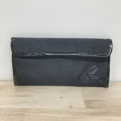 agnes b. VOYAGE アニエスベー ボヤージュ 長財布/ロングウォレット ブラック/黒 キャンバス エナメル縁取り ロゴ入り[OK02896]のサムネイル
