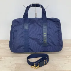 ELLE PARIS エル ボストンバッグ/ショルダーバッグ 2way ネイビー 紺色 ショルダーストラップ付き 旅行カバン[OQ02794]のサムネイル