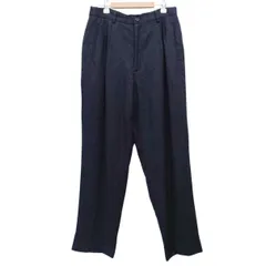 L.L.Bean エルエルビーン 2タック スラックス パンツ 8P ネイビー ウール ウール混 ストレート テーパード センタープレス トラウザーズ ビジネス オフィス カジュアル 古着 レディース シンプル きれいめ 秋冬 アメカジ 通勤 通学 紺 美品のサムネイル