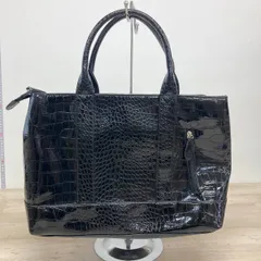 Monte Rosso/モンテロッソ クロコ型押し ハンドバッグ ブラック/黒 エナメル調 トートバッグ レディース[OT02849]のサムネイル