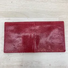 長財布/二つ折り財布 レッド リザード調/型押し ウォレット 赤 レディース/メンズ[OF03198]のサムネイル