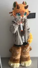 狼　犬　猫　着ぐるみ ヘッド全頭　ヘッド ケモノ ファースーツ ぬいぐるみ コスプレ コスチューム Kurumi 一点物 C993のサムネイル