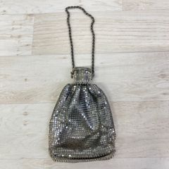 PRADA プラダ 1BC075 メッシュ ショルダーバッグ シルバー 編み込み