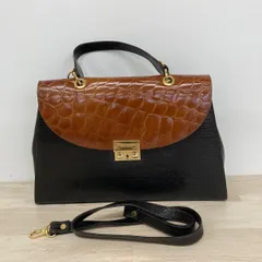 MAARI ASKEW NEW YORK 2WAY ハンドバッグ/ショルダーバッグ ブラック×ブラウン クロコ型押し/リザード型押し[OQ03467]のサムネイル