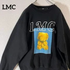LMC 　エルエムシー　スウェット　トレナー　黒 ブラック メンズMサイズ デカプリント くまベアー　古着 ユニセックス　韓国ブランド　26-318-16のサムネイル