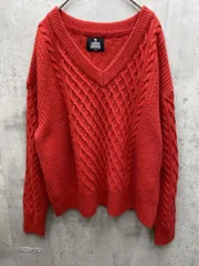 B:MING by BEAMS ビーミングバイビーム ハミルトン アラン編ニットプルオーバー 赤  ◆■レディースのサムネイル