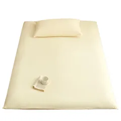 【特価セール】全開ファスナー 敷きふとんカバー 洗いざらし 洗える 水洗い加工 105×215 速乾 アイボリー シングルロング マックスファンシー(maxfancy) 敷き布団カバーのサムネイル