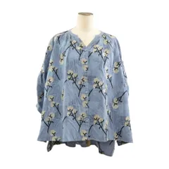 マーブルシュッド marble SUD シャツ ブルー 花刺しゅう レーヨン レディース F-L8547のサムネイル