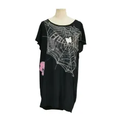 ツモリチサト TSUMORI CHISATO Tシャツ ノースリーブ 蜘蛛の巣 蝶々ブローチ ブラック レディース F-S4715のサムネイル