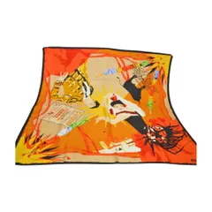 モスキーノ MOSCHINO Larioseta ウール スカーフ 86×86cm ベージュ×オレンジ レディース F-SKF214のサムネイル