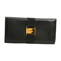 フェラガモ Salvatore Ferragamo 長財布 ヴァラ 型押し レザー ブラック レディース F-ST2184のサムネイル