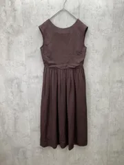 MAISON DE REEFUR メゾンドリーファー 日本製 リネン混 ノースリーブ ロング マキシ フレア ギャザー ワンピース size38/茶 ■◆レディースのサムネイル