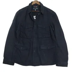 ARMANI JEANS アルマーニ ジーンズ ミリタリージャケット ネイビー (メンズ 52) 中古 古着 A4284のサムネイル