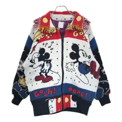 90年代 USA製 Disney ディズニー ミッキーマウス ブランケットジャケット キャラクター マルチカラー(メンズ X-SMALL)中古 古着 U8096のサムネイル