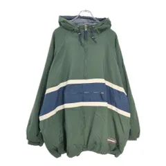 90年代 Abercrombie & Fitch アバクロンビーアンドフィッチ アノラックパーカー グリーン(メンズ XL)中古 古着 V7420のサムネイル