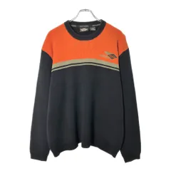 HARLEY DAVIDSON ハーレーダビッドソン コットンニット セーター モーターサイクル ブラック(メンズ X-LARGE)中古 古着 X0070のサムネイル