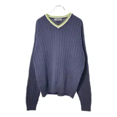 00年代 OLD NAVY オールドネイビー Vネック コットンニット セーター ネイビー(メンズ L)中古 古着 X1024のサムネイル