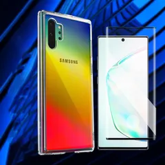 新品 cxybgfv 置き換え可能です【1枚ガラスフィルム+シリコン ケース】 Galaxy Note 10 Plus 5Gガラスフィルム Galaxy Note 10+ 液晶保護フィルム 採用日本製素材旭硝子製 高透過率 薄型 硬度9H 飛散防止処理 Gal