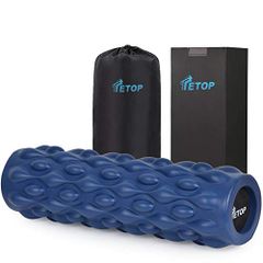 TETOP Foam Roller, Myofascial Release, Solid, Slim, Firm, Stretching, Yoga, Exercise Equipment, 5-Year Warranty, 500KG Load Capacity, Japanese Instruction Manual Included, 800g, 45*12.5CM [Intermediate Level] fabf9010