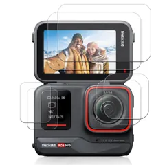 新品 Nutmeg【2+2+2枚セット】対応 Insta360 Ace Pro 用の ガラスフィルム【日本旭硝子素材製】360 ACE Pro フィルム Insta360 ace pro 保護フィルム 強化ガラス 硬度9H 高透過率 高光沢 気泡なし 貼り付けのサムネイル