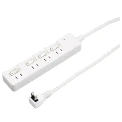 ヤザワ H8KS442WH ホワイト 雷ガード付4個口節電タップ 4個口 上挿し 2m H8KS442WHのサムネイル
