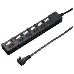 ヤザワ H8KS662BK ブラック 雷ガード付 節電タップ 6個口 上挿し 2m H8KS662BKのサムネイル